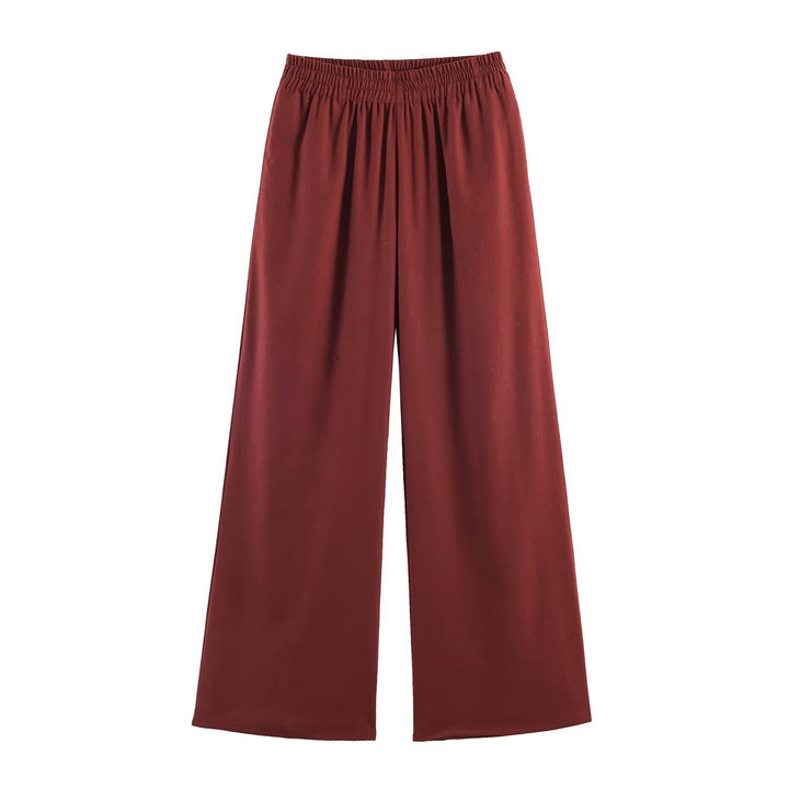 Damen Weite Palazzo-Hose mit hohem Elastikbund und fließender Viskose-Optik Drune