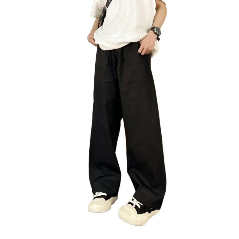 Damen lockere Palazzo-Hose mit elastischem Bund und tiefen Taschen Drune