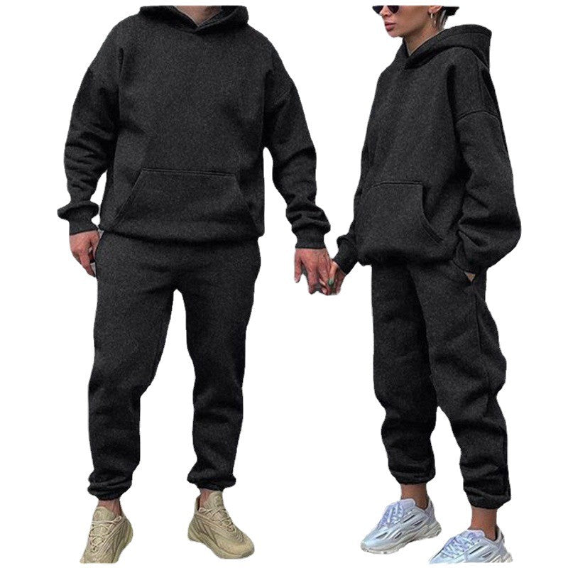 Unisex Oversize-Kapuzenpullover und Relax-Jogginghose Set aus hochwertiger Baumwollmischung Drune
