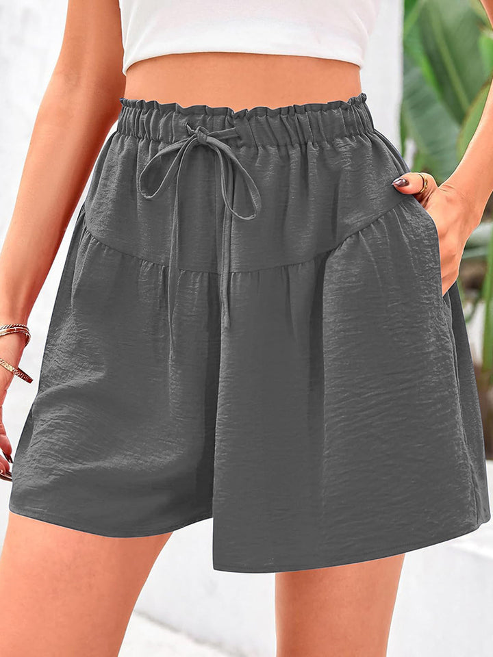 Damen Bequeme Loose-Fit Shorts mit Elastikbund und Taschen Drune