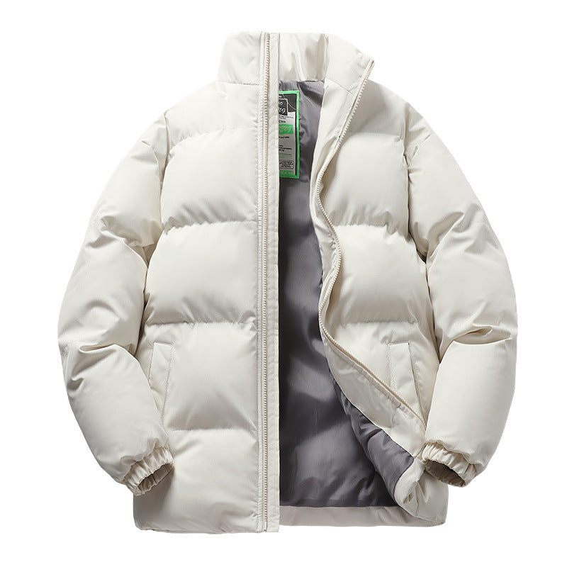 Unisex nan gesteppte Winterdaunenjacke mit hohem Stehkragen und elastischen Bündchen Drune