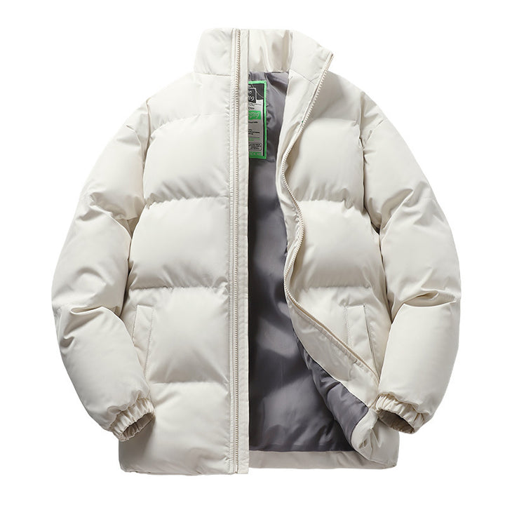 Unisex nan gesteppte Winterdaunenjacke mit hohem Stehkragen und elastischen Bündchen Drune