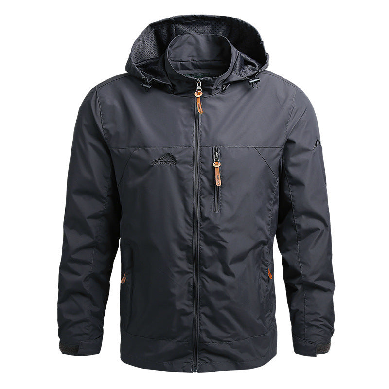 Herren Leichte atmungsaktive Reise-Softshelljacke mit Kapuze und Brustreißverschluss Drune