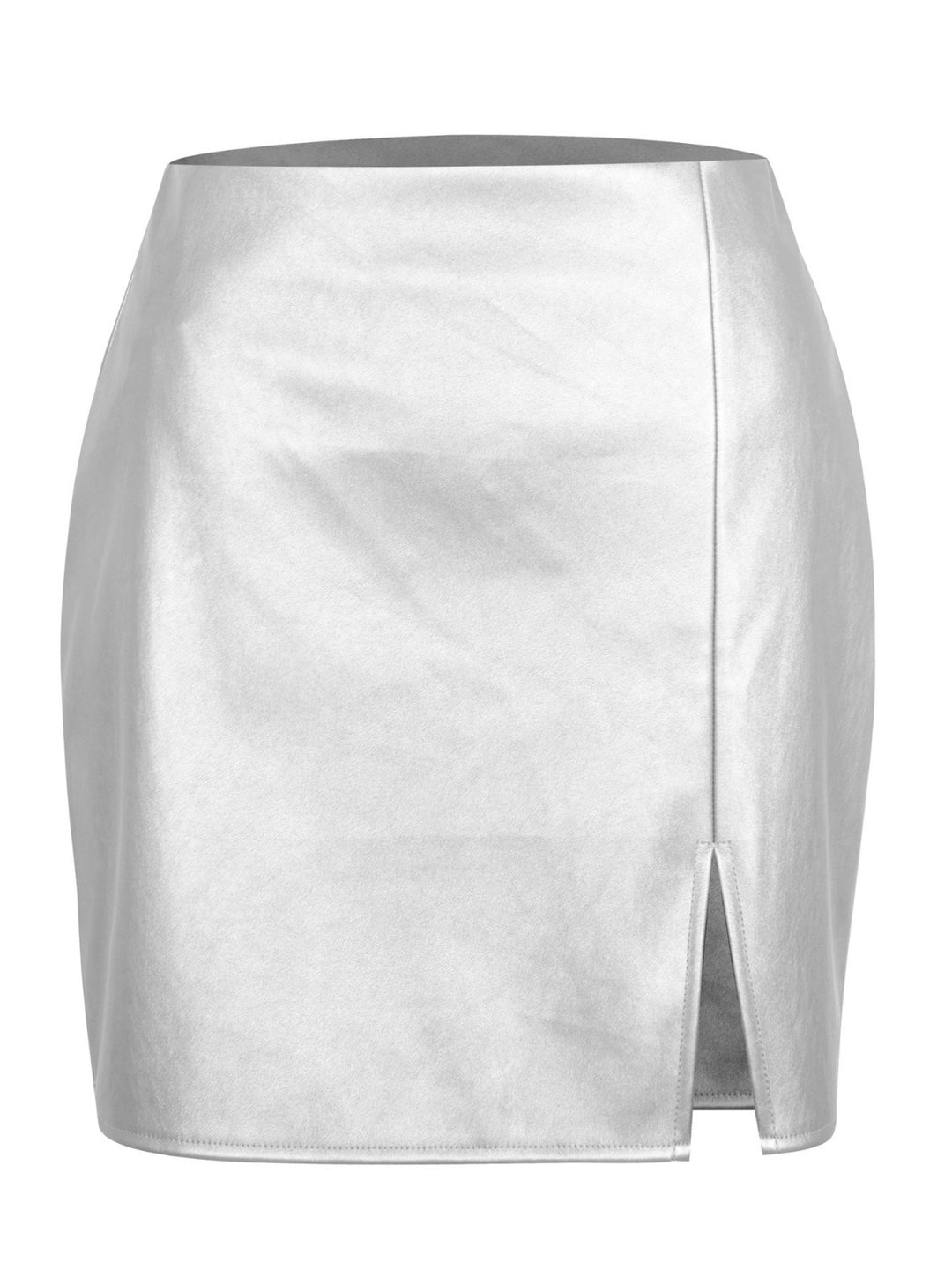 Drune | Rosiedress Metallic Kunstleder Minirock