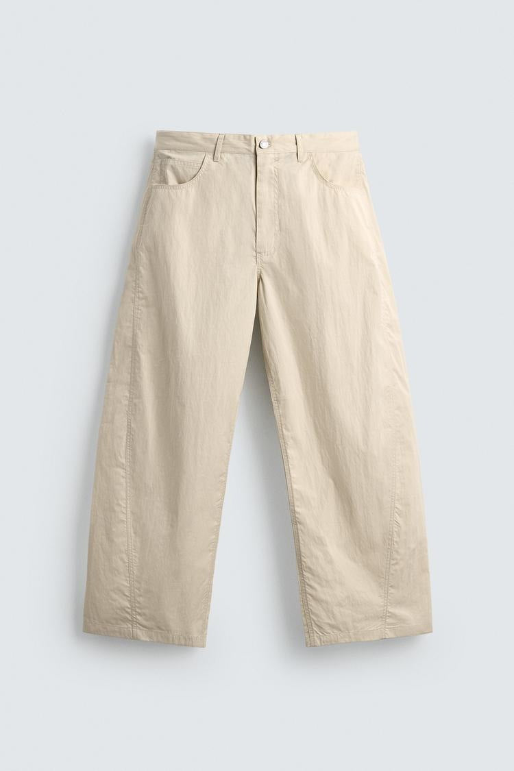 Damen Weite kurzgeschnittene Chinohose mit hoher Taille und Fünf-Taschen-Design Drune