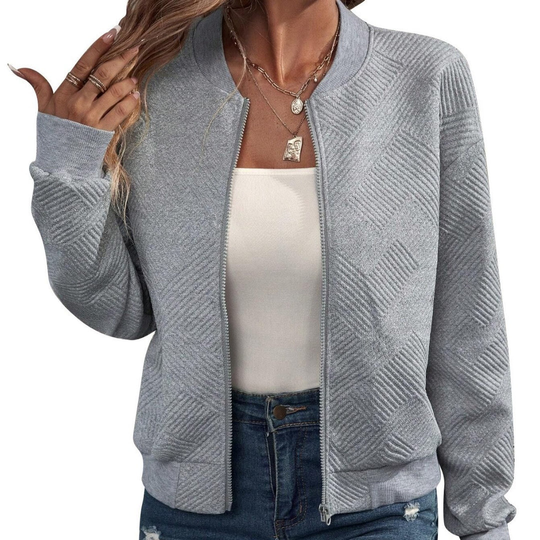Damen elegante Bomberjacke mit strukturiertem Design und modischen Akzenten Drune