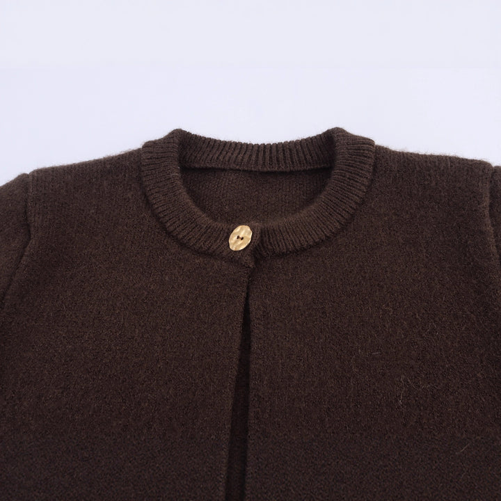 Damen nan Fransenponcho mit Rundhalsausschnitt und dekorativem Knopfverschluss Drune