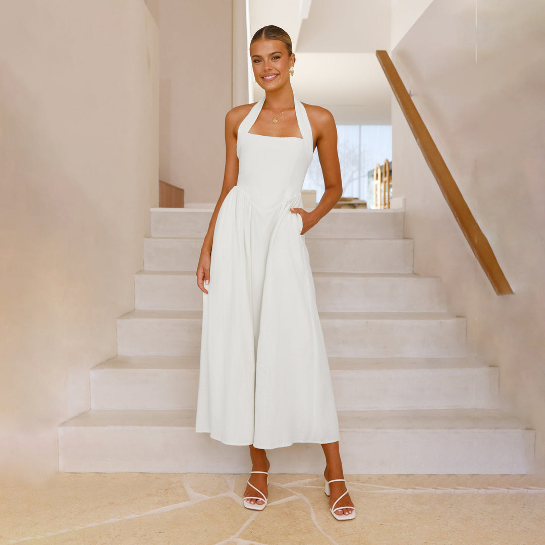 Damen Maxikleid mit schulterfreier Trägerkonstruktion und elegantem Schnitt Drune