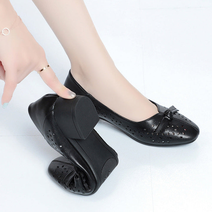 Damen Elegante und luftige Ballerinas mit modischem Lochdesign und komfortablem Absatz Drune