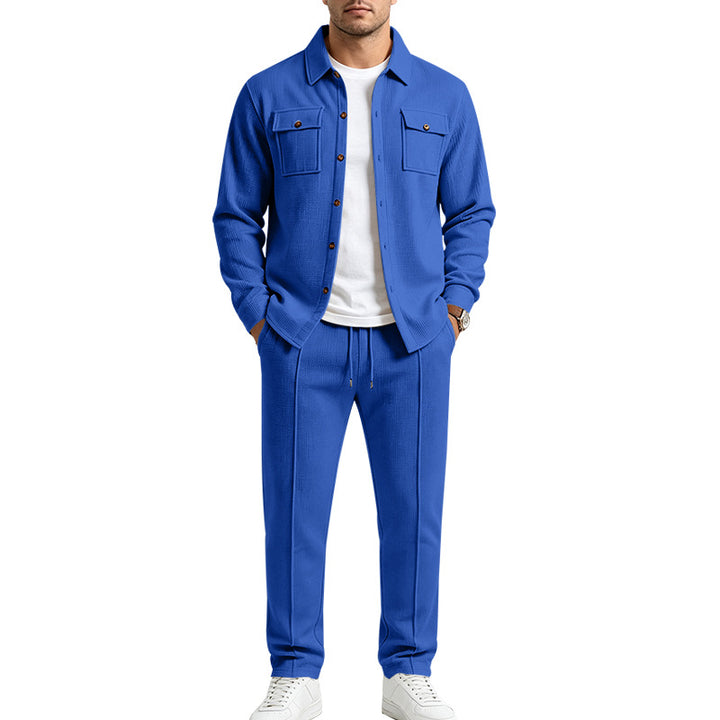 Herren Overshirt- und Jogger-Set aus strukturierter Strickqualität Drune