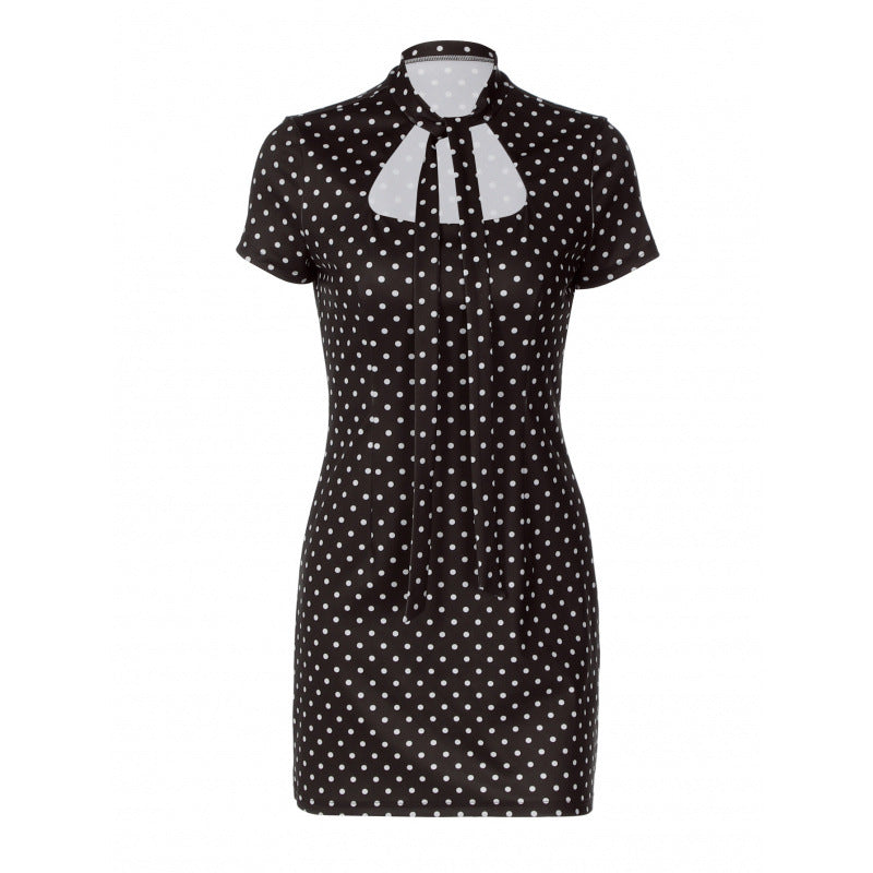 Damen Polka-Dot Minikleid mit schickem Halterkragen und figurbetonter Silhouette Drune