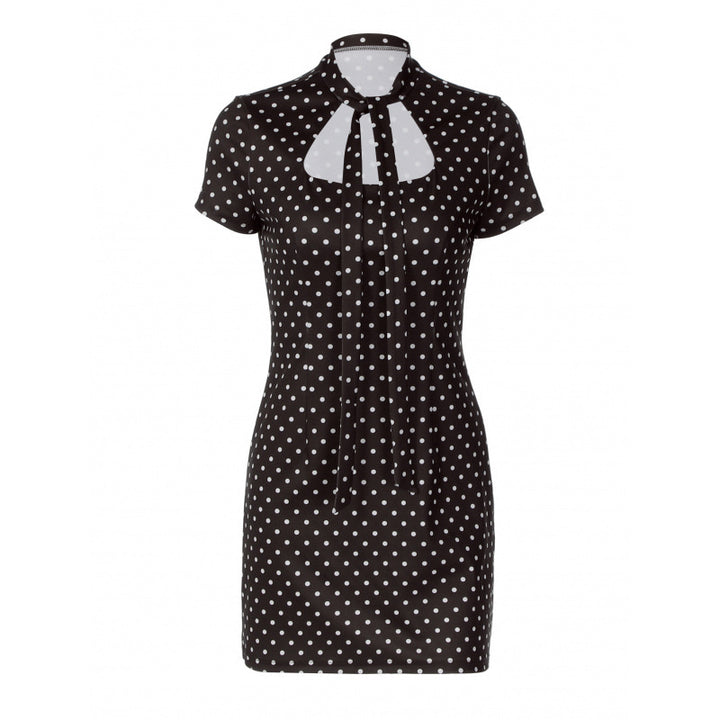 Damen Polka-Dot Minikleid mit schickem Halterkragen und figurbetonter Silhouette Drune