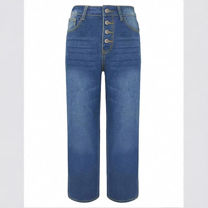 Damen Hochtaillierte Cropped-Jeans mit weiter Straight‑Leg-Passform Drune