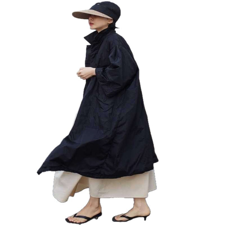 Damen Longline-Parka im leichten Windbreaker-Stil mit innenliegendem Futter, Tunnelzug und Pattentaschen Drune
