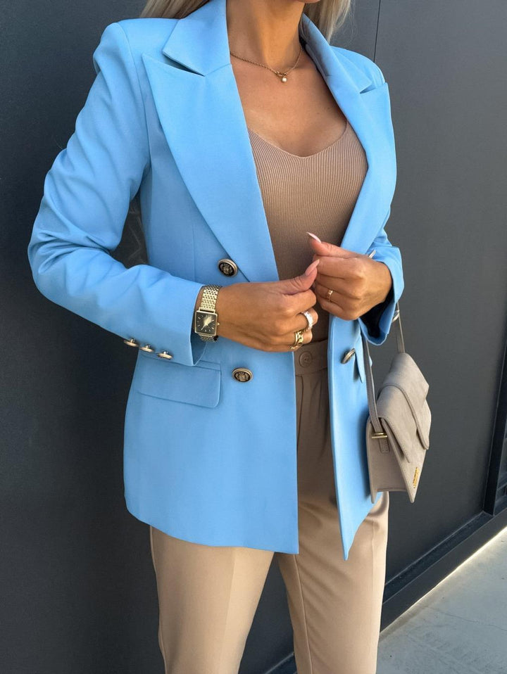 Damen Eleganter taillierter Blazer mit doppelter Knopfleiste und vielseitigem Schnitt Drune