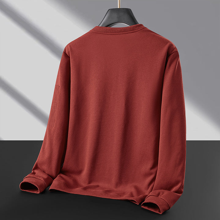 Herren Rundhals‑Sweatshirt mit Reißverschluss‑Ärmeltasche und funktionaler Jersey‑Qualität Drune