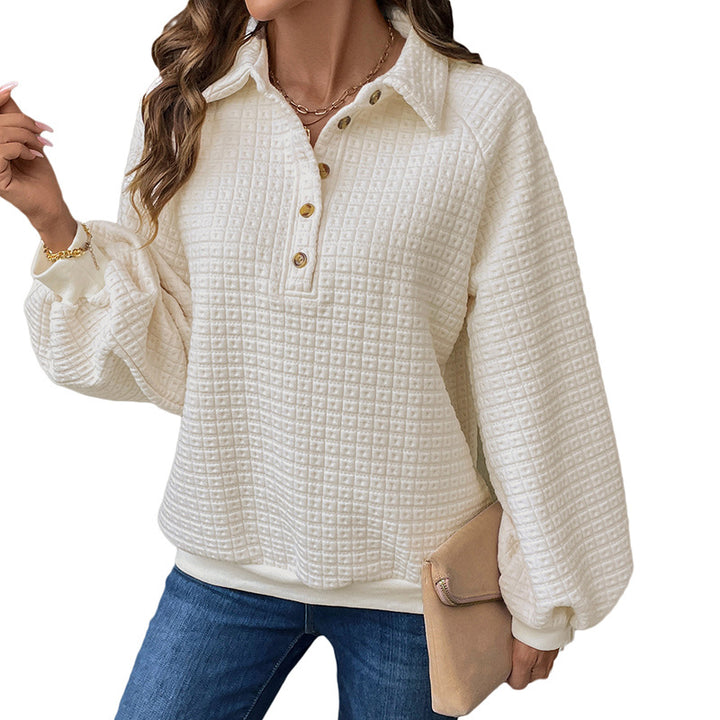 Damen kuscheliges Oversized Sweatshirt mit Knopfdetails Drune
