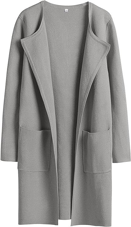 Damen Oversized Strickmantel mit offenen Fronten und praktischen Taschen Drune
