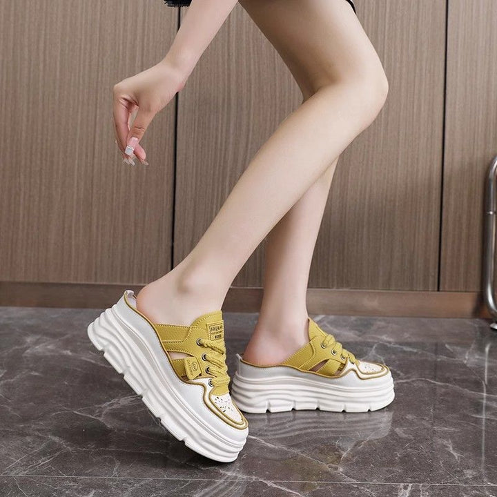 Damen Sneaker mit modischem Plateau und luftiger Schnürung Drune