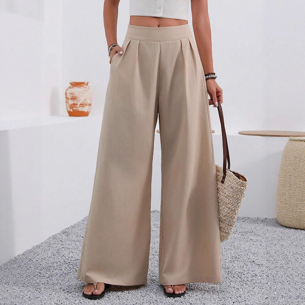 Damen Elegante und weite Bundfaltenhose Drune