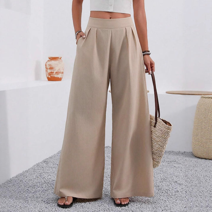 Damen Elegante und weite Bundfaltenhose Drune