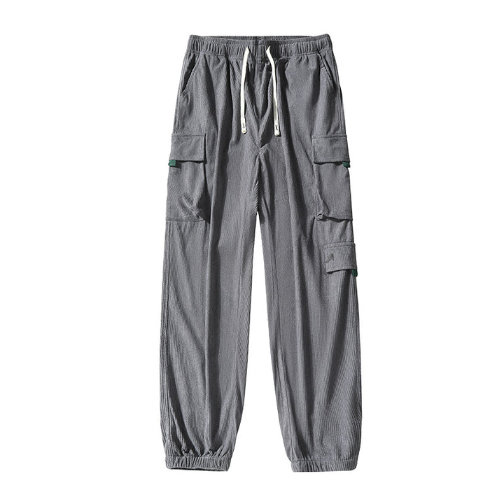 Herren Utility-Cargohose im Joggerstil aus strukturierter Baumwollmischung mit elastischem Bund & Mehrfachtaschen Drune