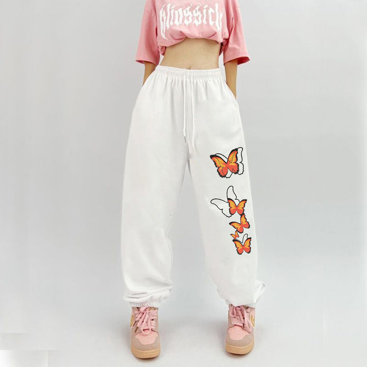 Damen Jogginghose mit buntem Schmetterlingsdesign Drune