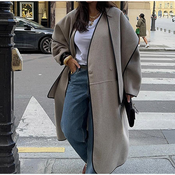 Damen Oversized Wool-Cape mit modischen Akzenten Drune