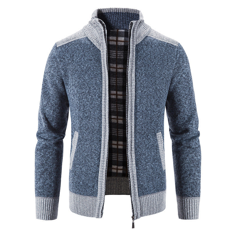 Herren Strickjacke mit modernem Stehkragen und strukturiertem Design Drune