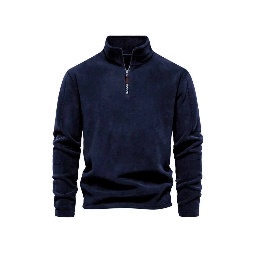 Herren Fleecepullover mit halbem Reißverschluss und Stehkragen Drune