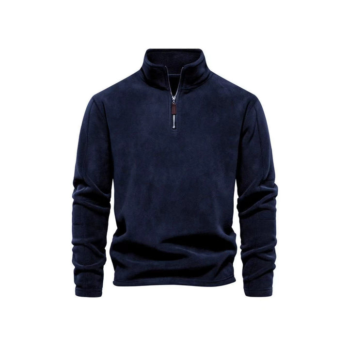 Herren Fleecepullover mit halbem Reißverschluss und Stehkragen Drune