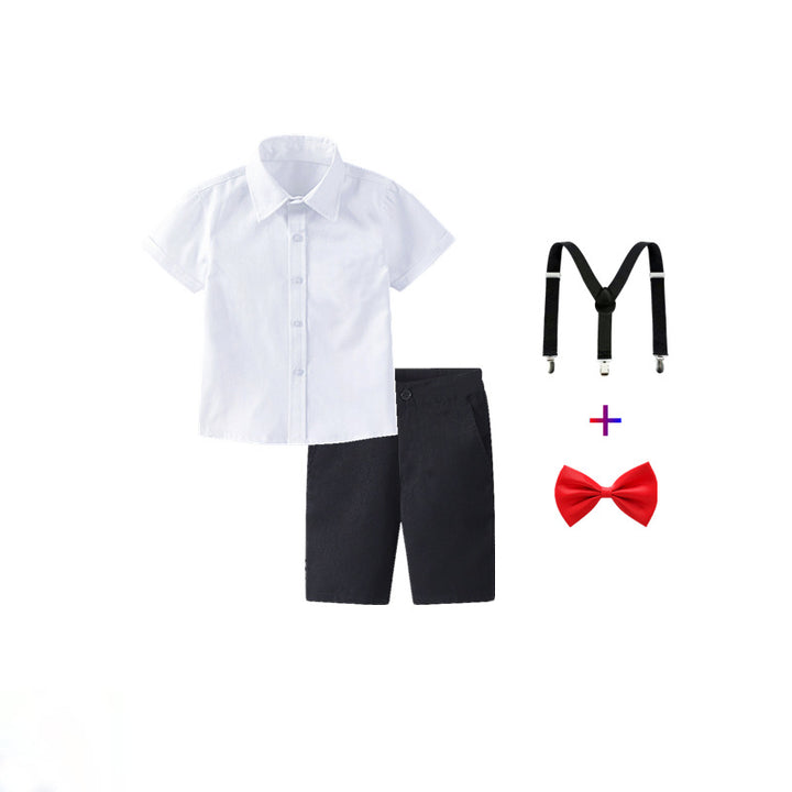 Damen festliches Hemd und Shorts Set mit Hosenträgern Drune