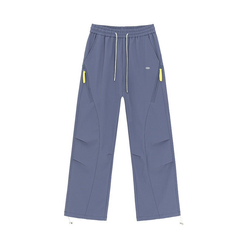 Damen Weite Utility-Trainingshose mit elastischem Bund, Reißverschlusstaschen & verstellbarem Saum Drune