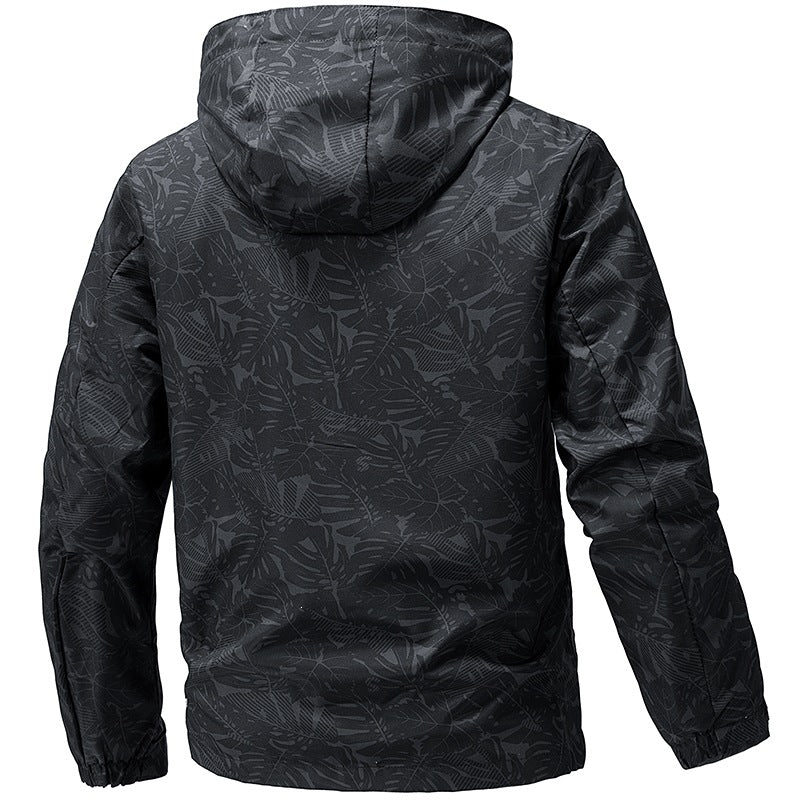 Herren Leichte Outdoor-Jacke mit Kapuze und Print Drune