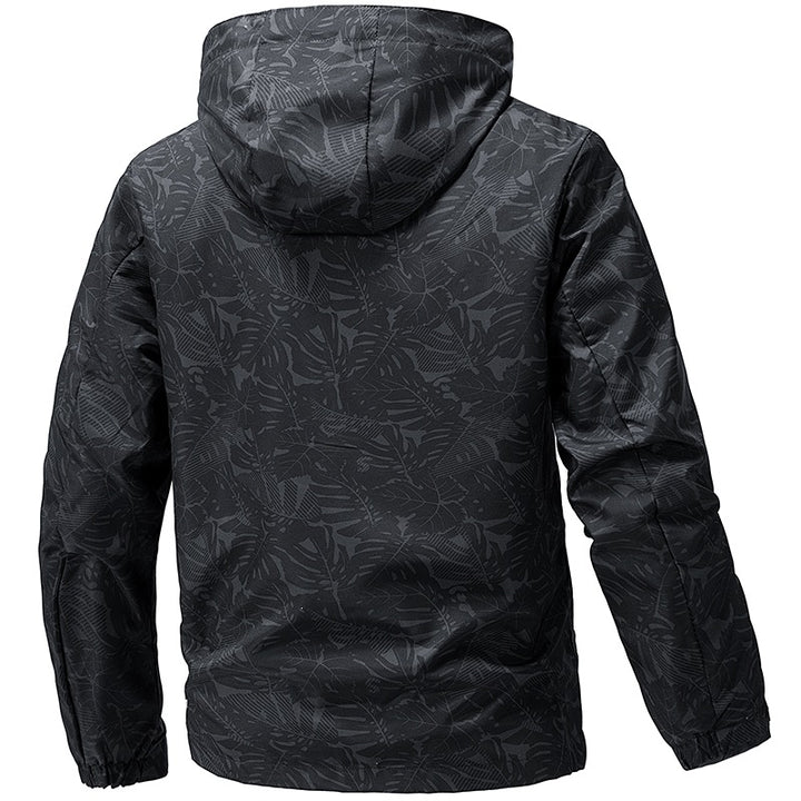Herren Leichte Outdoor-Jacke mit Kapuze und Print Drune
