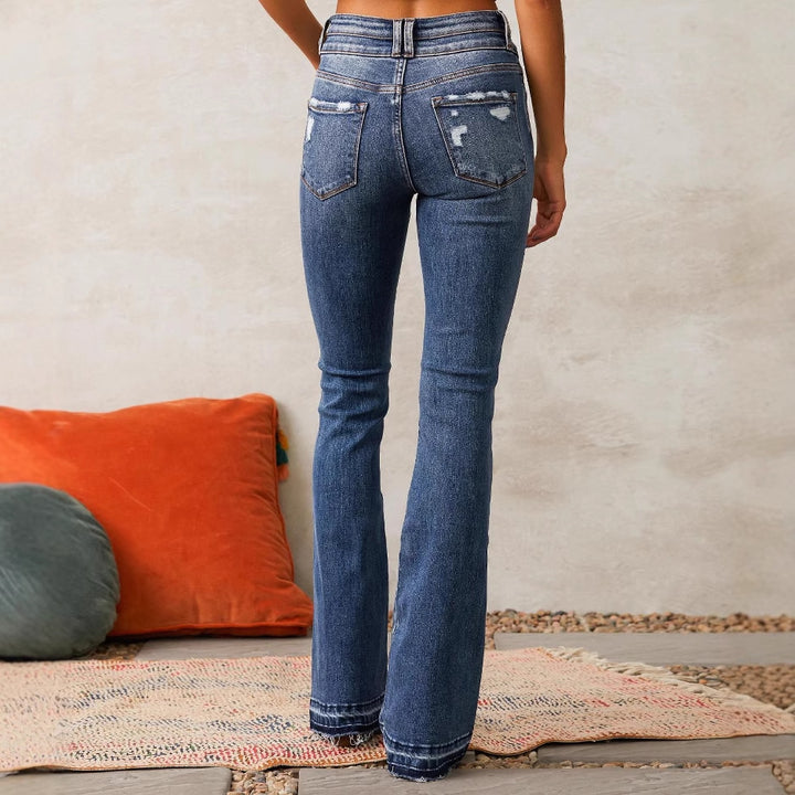 Damen Flared Jeans im Vintage-Stil Drune