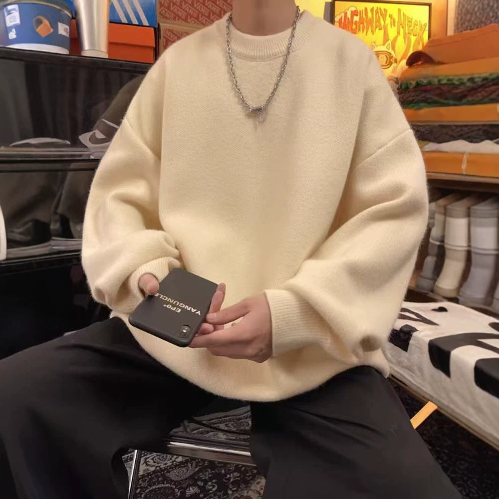 Herren Lässiger Oversized Pullover Drune
