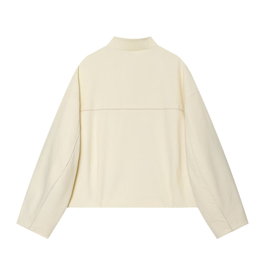 Damen Boxy-Jacke mit Stehkragen und dekorativer Knebelknopfleiste Drune
