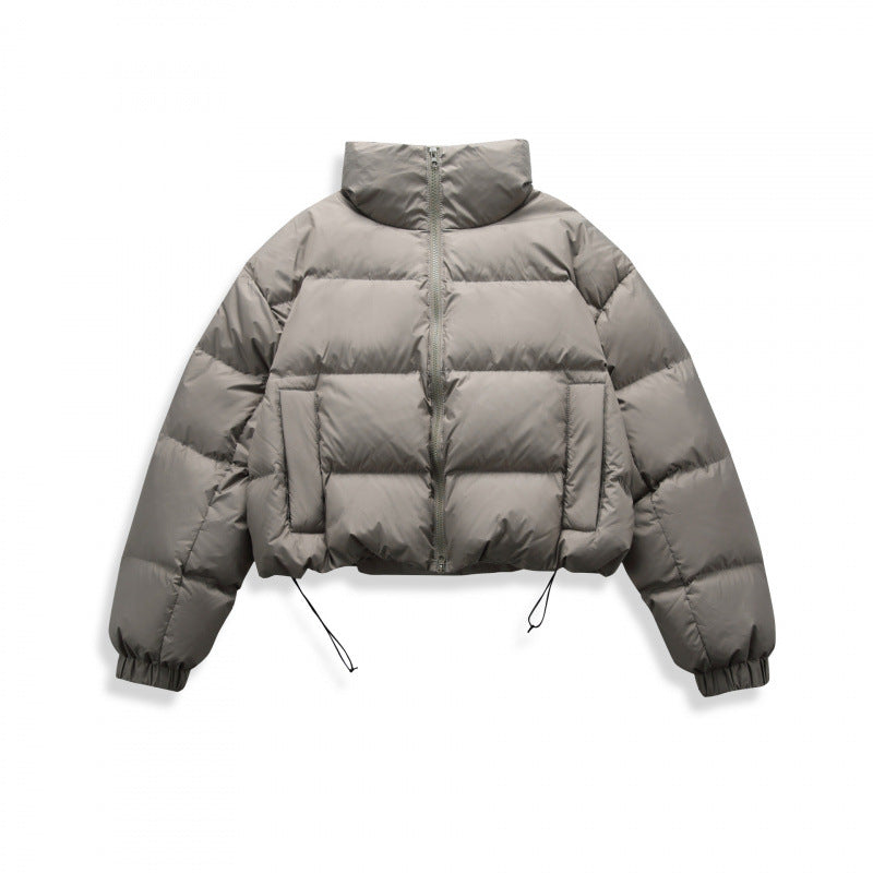 Damen Kurz geschnittene gesteppte Winterjacke im Cropped‑Style mit hohem Stehkragen Drune