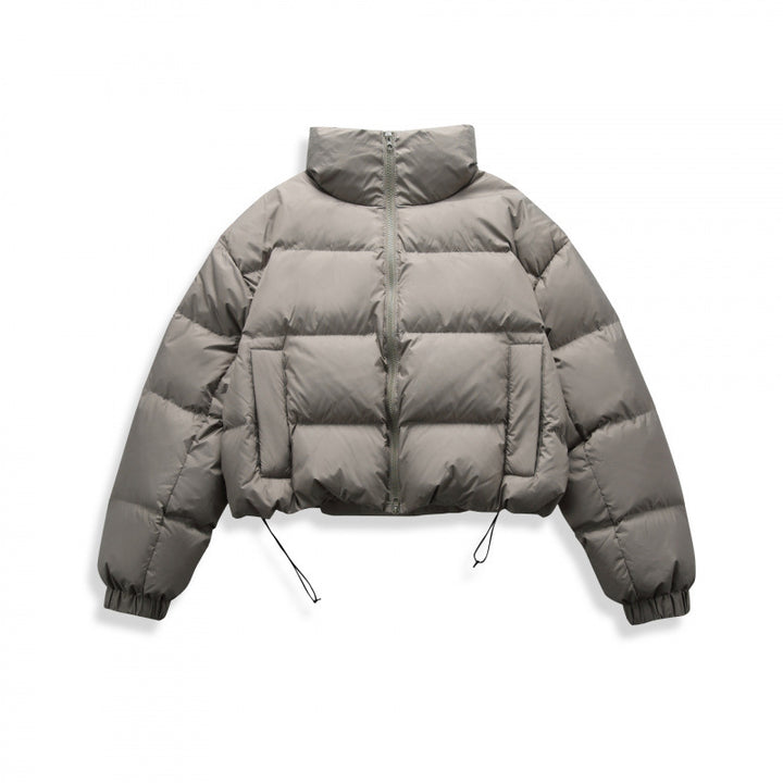 Damen Kurz geschnittene gesteppte Winterjacke im Cropped‑Style mit hohem Stehkragen Drune