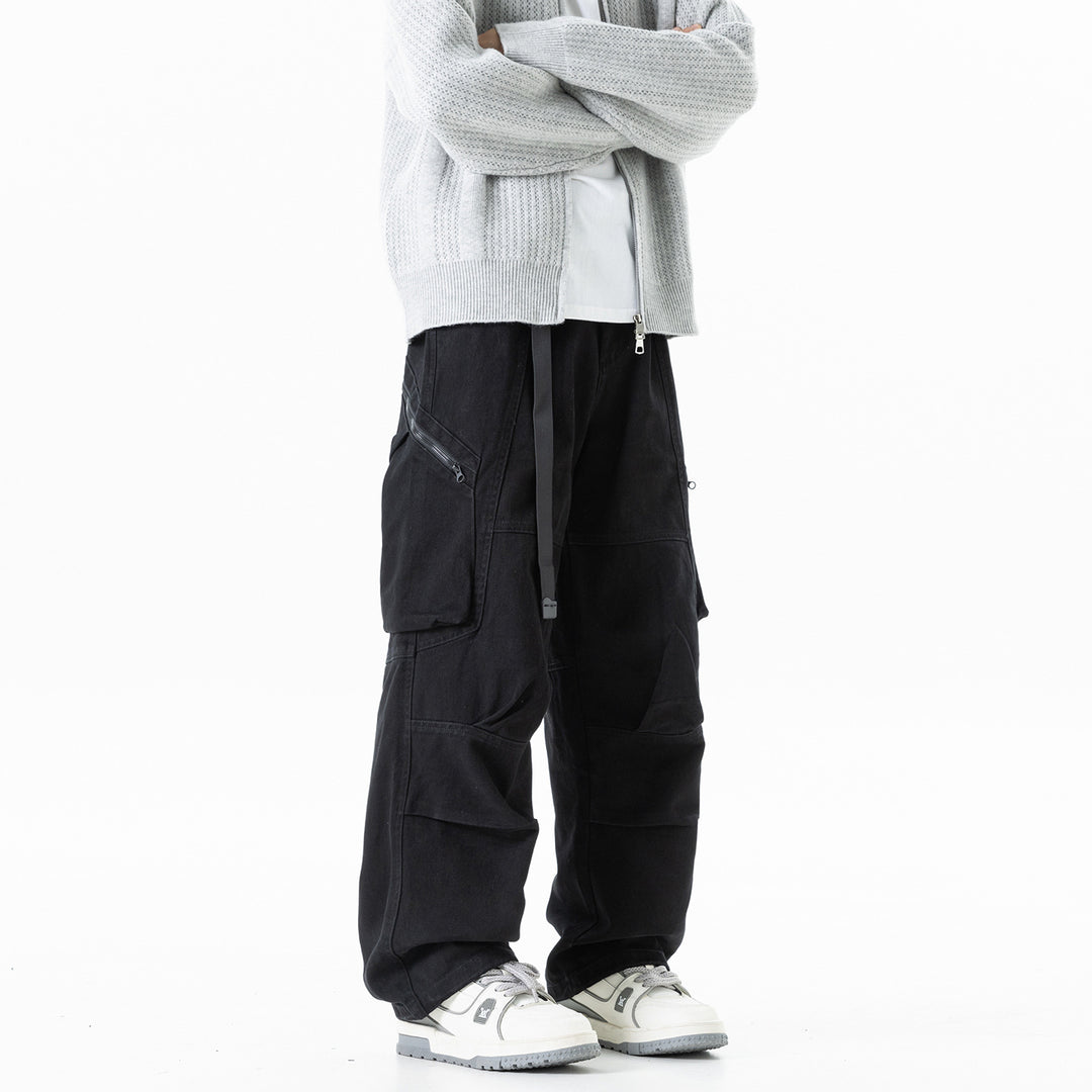 Herren Cargo-Hose mit elastischem Bund, multifunktionalen Taschen und verstellbarem Saum Drune
