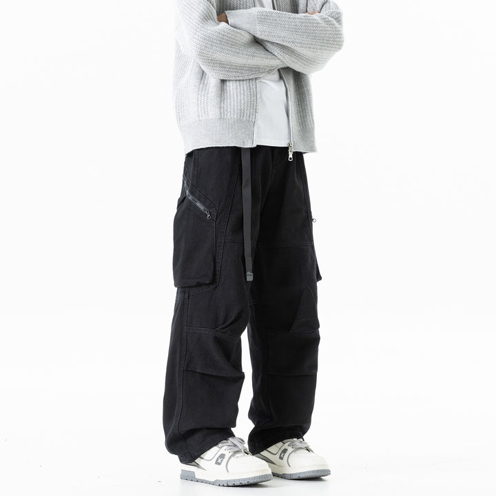 Herren Cargo-Hose mit elastischem Bund, multifunktionalen Taschen und verstellbarem Saum Drune