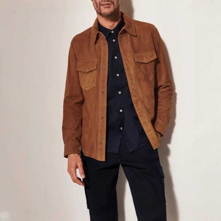 Herren hochwertige Vegan lederjacke im klassischen Design Drune