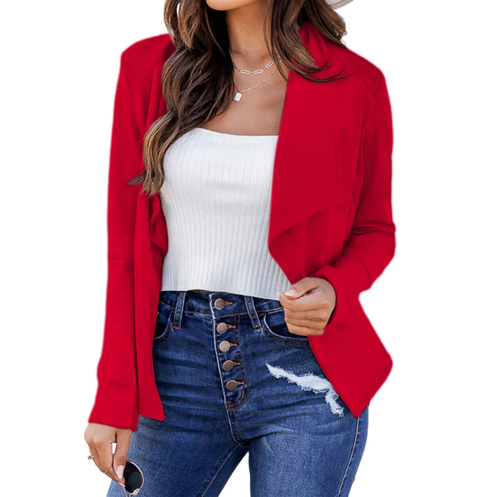 Damen lässige Blazerjacke mit offenem Schnitt und eleganten Details Drune