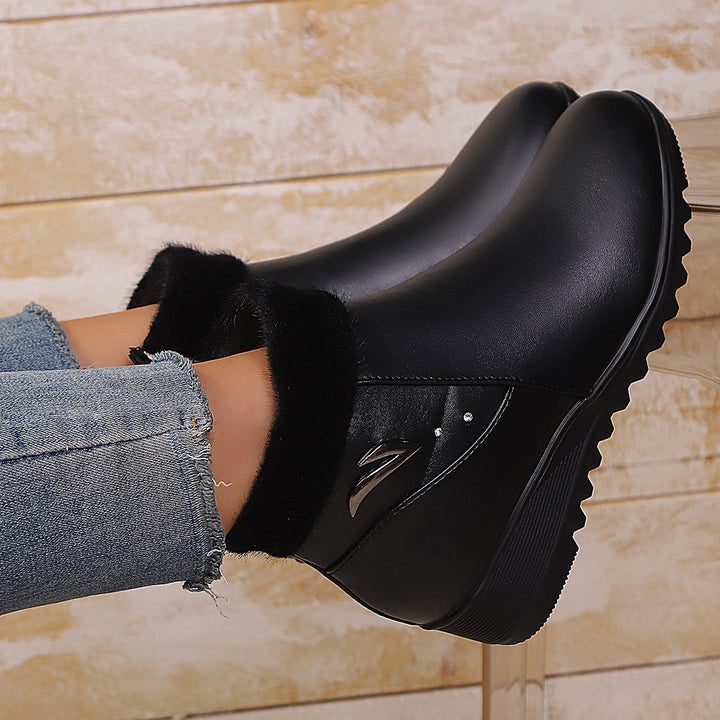 Damen Wedge-Stiefeletten mit weichem Innenfutter und modischem Reißverschluss Drune