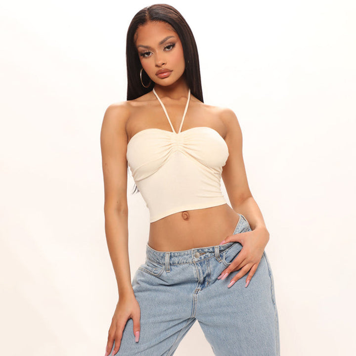 Damen trägerloser Top mit gerafftem Detail Drune