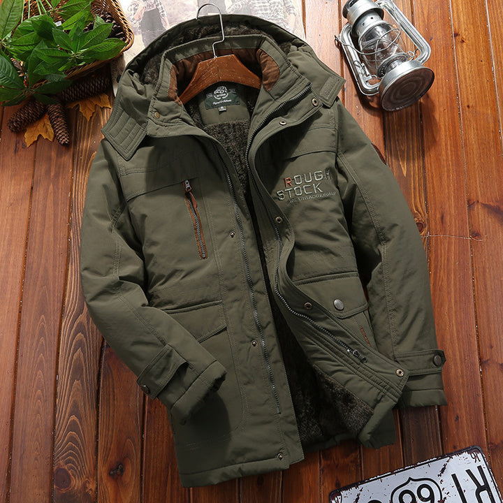 Herren Wetterfeste Fleecejacke mit abnehmbarer Kapuze Drune