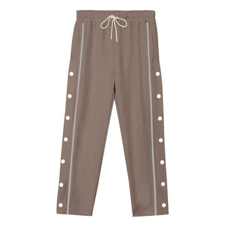 Herren Sportliche Snap-Trackhose mit seitlichen Druckknopfleisten und Tunnelzug Drune