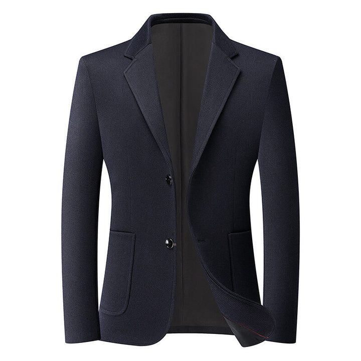 Herren Slim-Fit Blazer im feinen Struktur-Tweed mit aufgesetzten Pattentaschen Drune