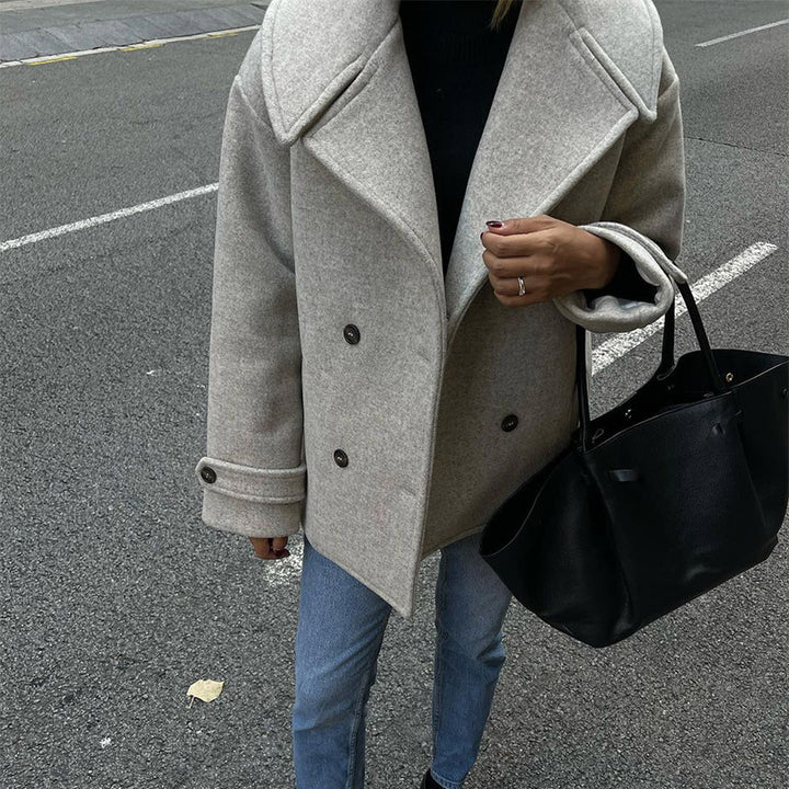 Damen Oversized Wollmantel Drune